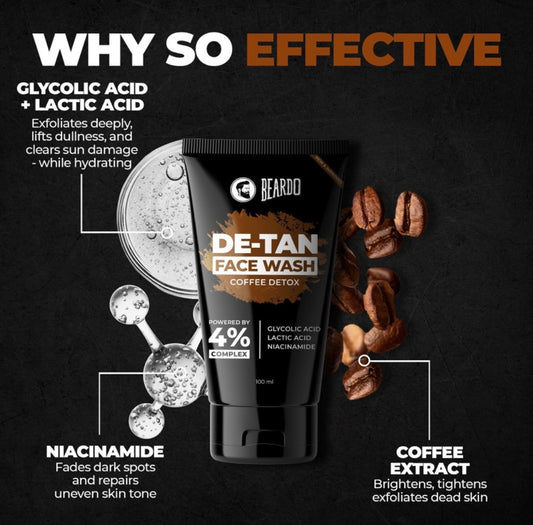 Beardo De-Tan Coffee Detox Face Wash for Men 100ml